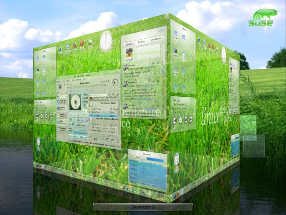 Desktop Cube openSUSE KDE